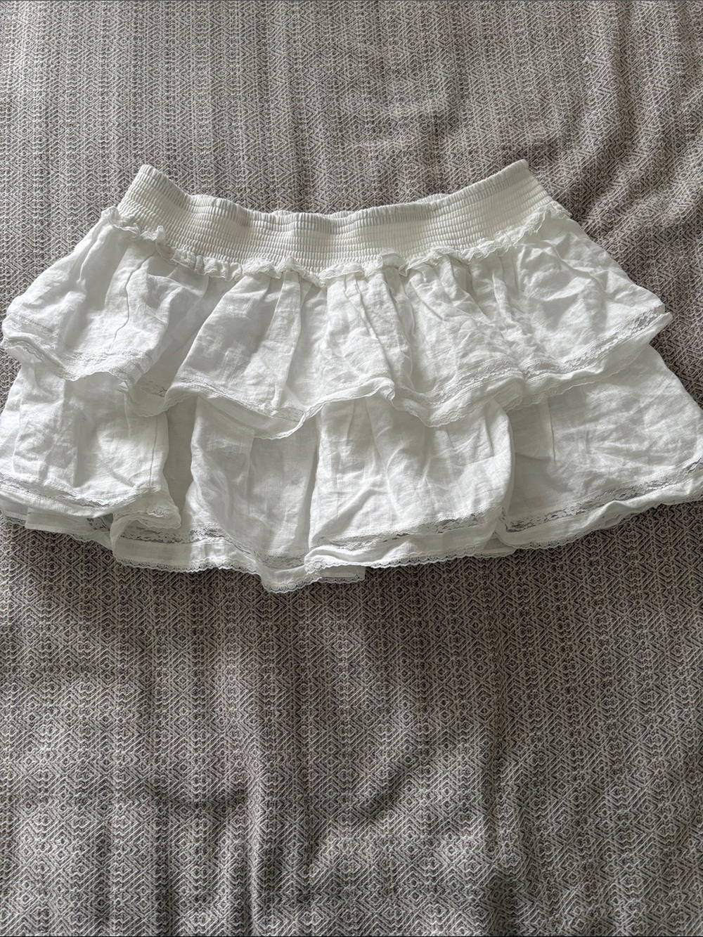 Sunday Best White Tiered Ruffle Mini Skirt